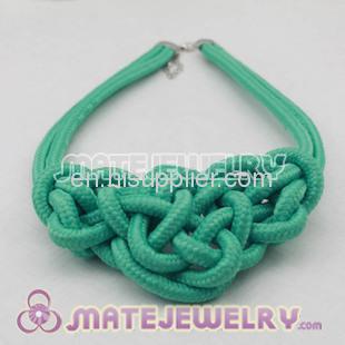 Handmade Jewelry Fashion Green Cotton Rope Braided Choker Bib Necklace