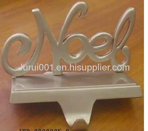 Metal stocking holder with plating