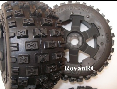 Rovan buggy off road tires on 6 spoke rims