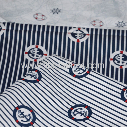 Marine printed cotton poplin with Much more reasonable price