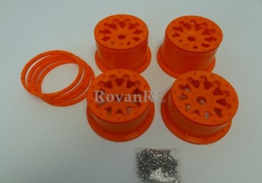 orange nylon 10 spoke buggy rims