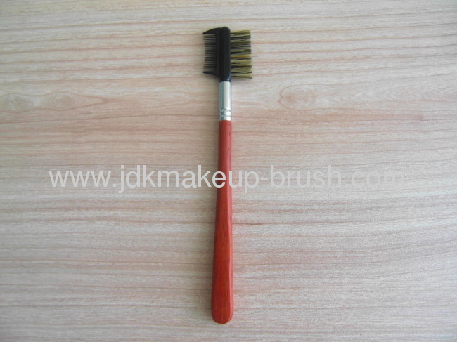 Eco-friendly Red wooden handle High Quality Eye brow Brush and Comb