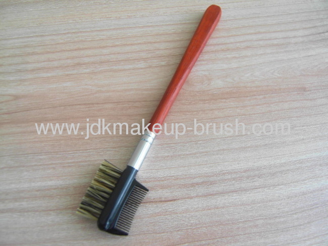 Eco-friendly Red wooden handle High Quality Eye brow Brush and Comb