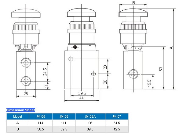 Pneumatic manual valve hand control valve flow control valve hand sliding valvemechanical valveSMC JM 06 07 08