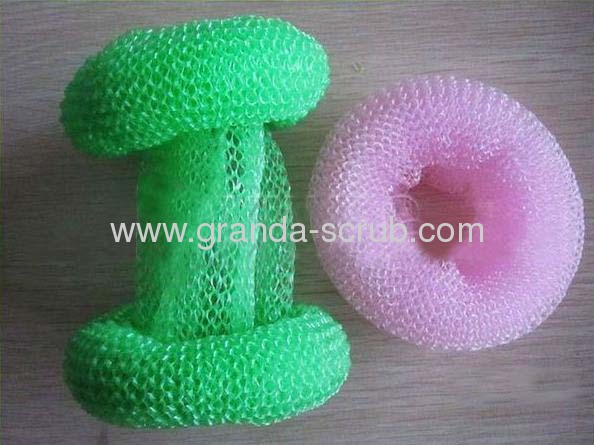 Kitchen Pan Handmade Plastic Scrubbing Scouring Pad 