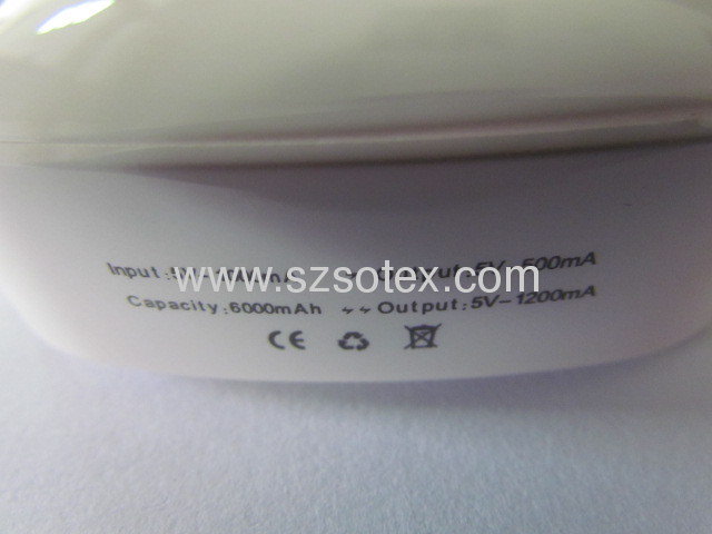 6000mAh Micro USB 2pin Portable Charger