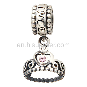 28 colors european Silver My Princess Dangle Charm Beads For Bracelets