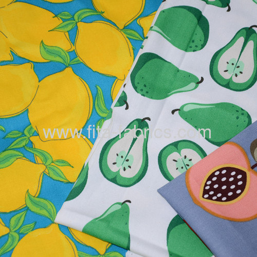 Fruits.And.Vegetables printedsingle yarn drill fabric