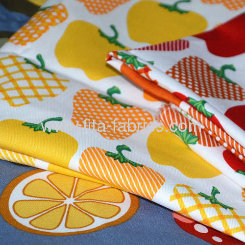Fruits.And.Vegetables printedsingle yarn drill fabric