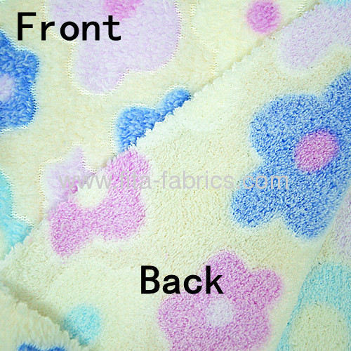  floretprinted embossedcoral fleece fabric