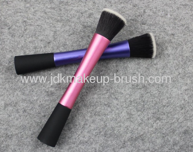 Mineral Flat Top Cosmetic Foundation Brush with Long Metal Handle