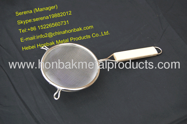Strainer, 4 , Single Fine Mesh, Double Fired Tin Plated Steel