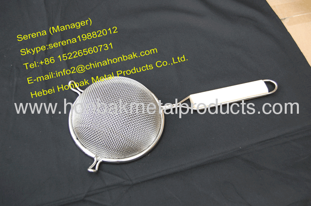 Strainer, 4 , Single Fine Mesh, Double Fired Tin Plated Steel