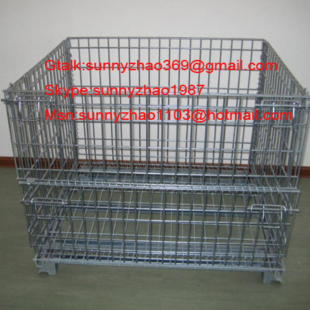 (Wire Dia4.7-6.4mm)Wire Mesh Container/Tote box /Foldable Wire Mesh Basket
