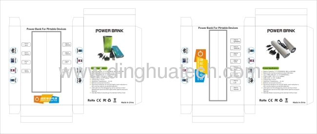 Aluminum alloy/ABS 18650 Lithium Battery protable Mobile power supply (without lamp)