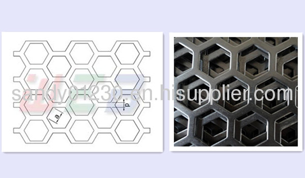 hexagonal hole ss perforated metal