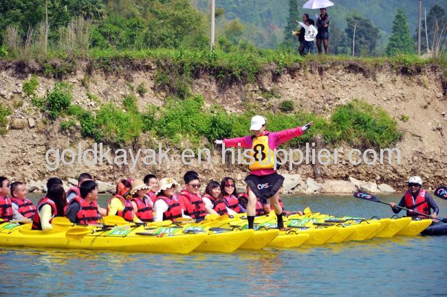 two person sit in ocean kayak/ two seats sit in sea kayak/ sea kayak/ ocean kayak