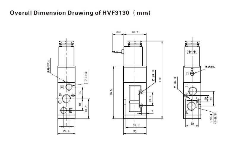 Lead Type Two-position Five-way Solenoid Valve