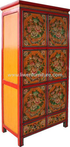 Tibetan Ppainting antique armoire