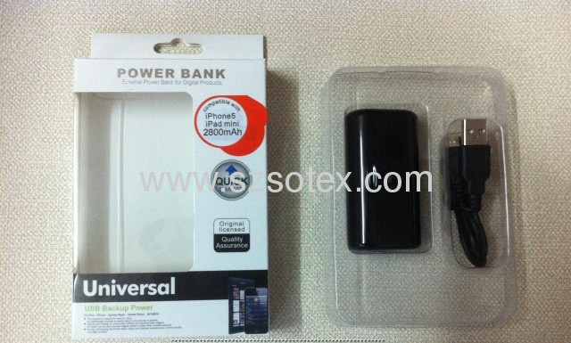 2800mAh power bank for iphone5