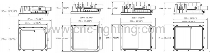 9-50W IP65 LED Flood Light Fixture with CRI over 70Ra.