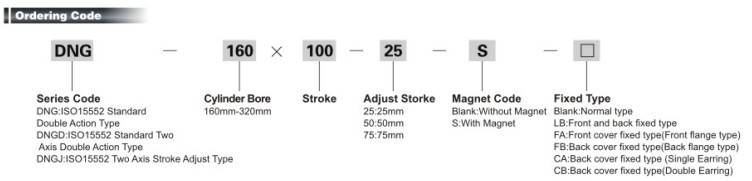 DNG series ISO 15552 Standard Cylinder (Big port size products)