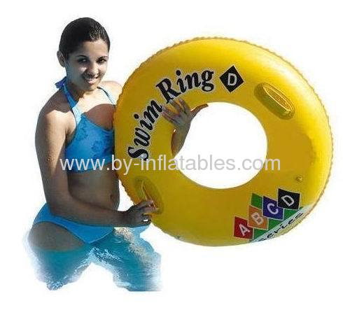 Yellow inflatable swim ring for adult