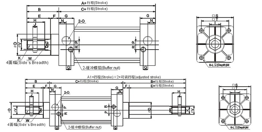 pneumatic SMCstandard cylinderair execution units ISO air tube cylinder china air cylinder SC 50-100