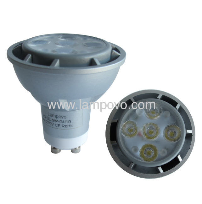 GU10 400LM DIMMABLE 5W 5*1W 120V LED SPOT LAMP 