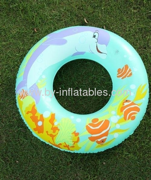 Inflatable PVC blue swim ring