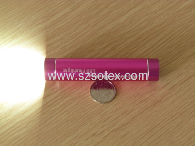 2600mAh lipstick power bank with LED Flashlight function