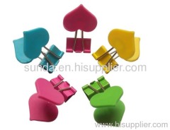 Colorful Heart Shaped Binder Clip with Plastic Panel