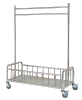 Movable stainless steel chothes hanger cart