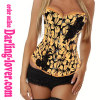 Yellow Flower Print Sexy Corset