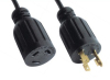 Locking power extension cords for America