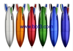 Promotional rocket shape 4 color multi-ballpen