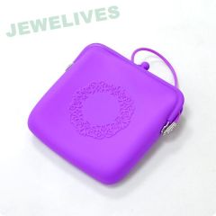 Exculsive silicone cosmtic bag in brigh purple color