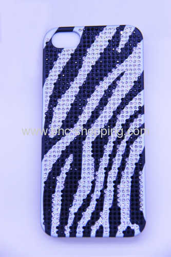 zebra stripe diamond pattern cell cover for iphone 5