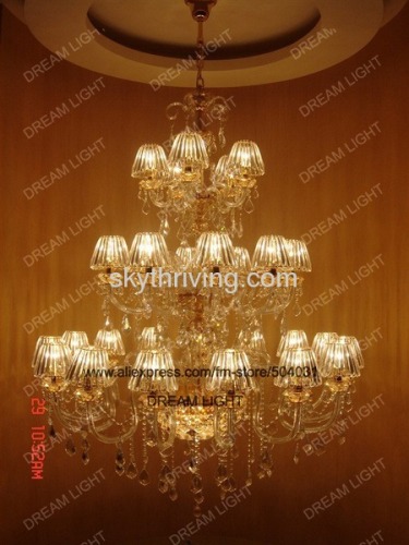 crystal shade and crystal candle chandelier lamp