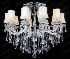 crystal candle chandelier lamp, fabric shade