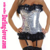 Sliver Sexy Beads Lace Corset