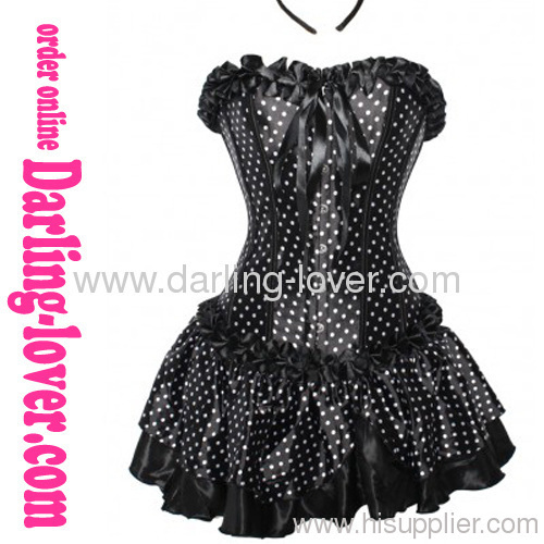 Black Sexy Dot Corset with Dress