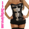 Black Feather Overbust Corset