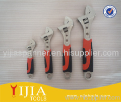 2 colors plastic handle adjustable wrench