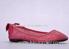 Summer Ladies Flat Pumps Shoes , 36 Size Red Glitter PU Upper