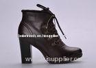 Black Womens Booties Shoes , 41 Size High Heel Lace Up