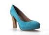 Blue High Heels Pumps Shoes , 38 Size Women Sexy Snake Thick