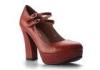 High Heel Platform Shoes , Red Strap Fashionable Genuine Leather