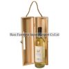 nature wooden wine box with a rope handle