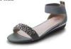 Flate Rivert Sandals ,Comfortable Leather PU+TPR Shoes , 37 Size